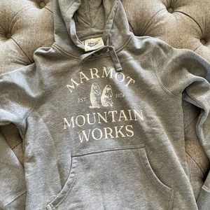 Marmot Hooded Sweatshirt Grey Size Small
